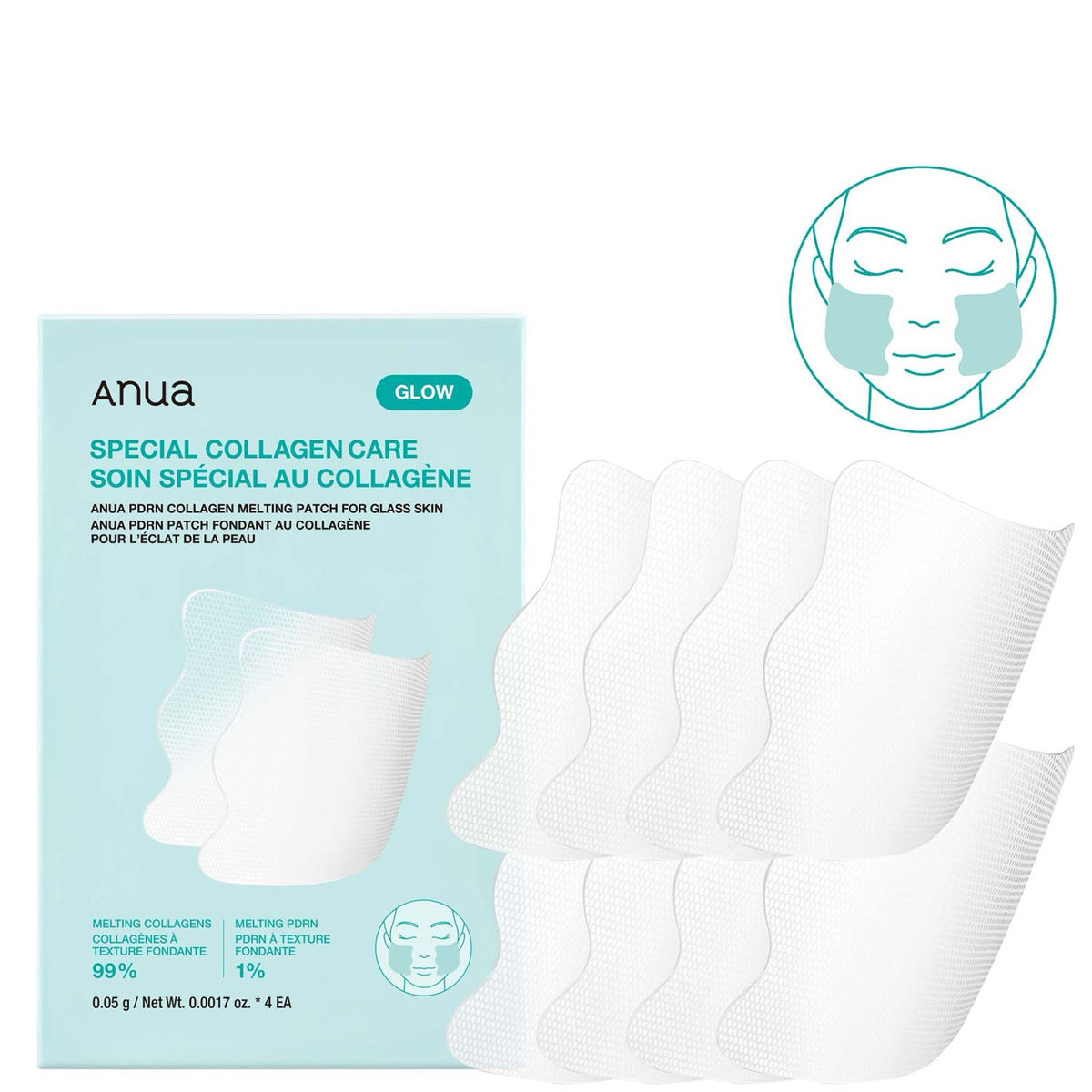 Anua PDRN Collagen Melting Face Patches 4pk